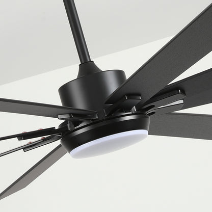 72" Matte Black 8-Blade Ceiling Fan with Dimmable LED - view 18