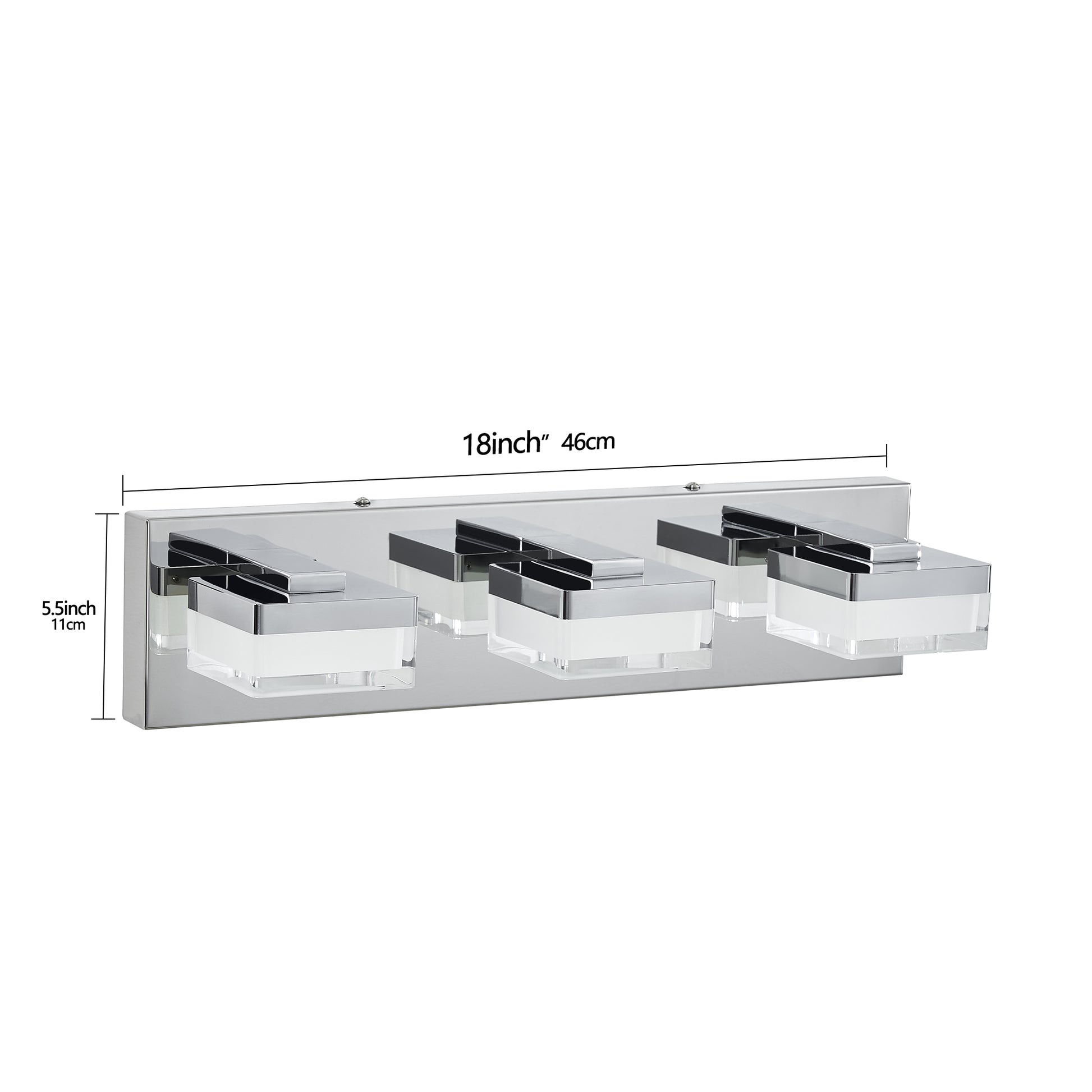 3-Light Modern Chrome LED Vanity Wall Light - view 8