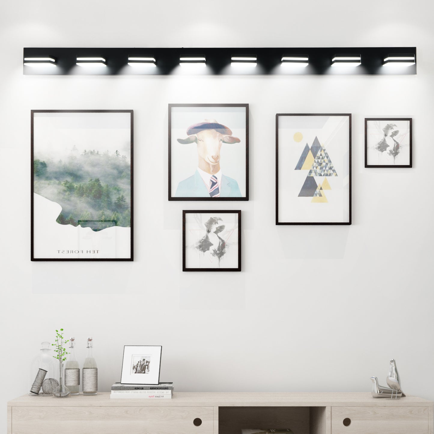 8-Light Black LED Bathroom Vanity Light - view 2