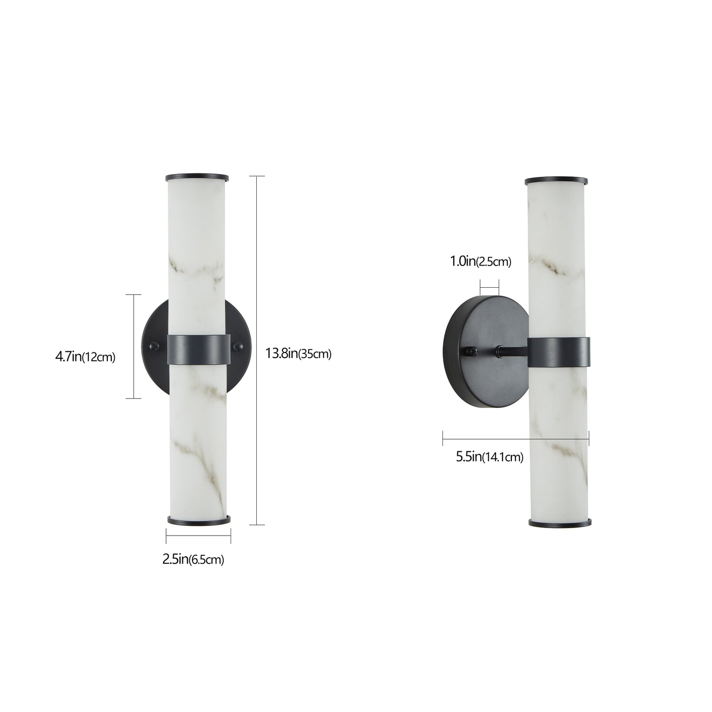 Marble Texture Wall Light with Black Frame, Set of 2 - view 12
