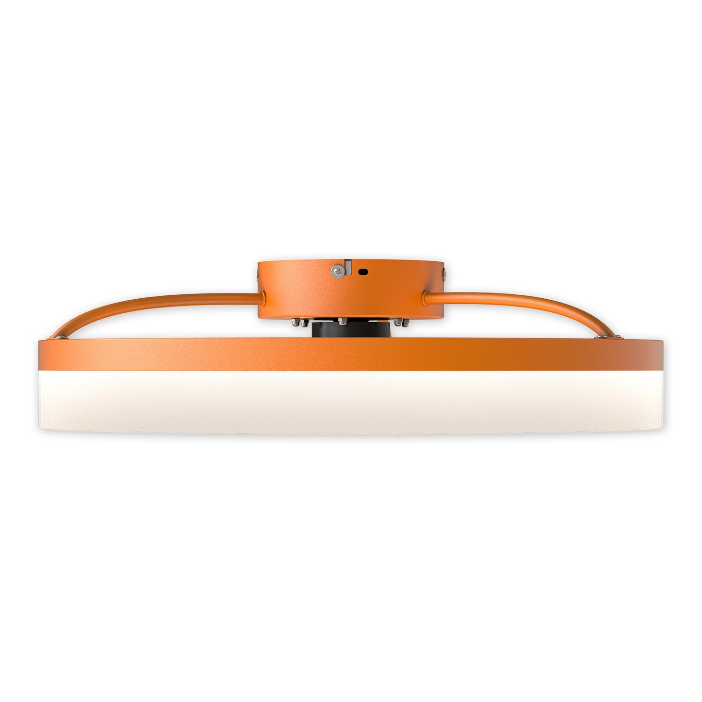 White & Orange Low Profile Ceiling Fan with Dimmable LED - view 9