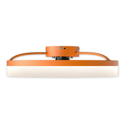 White & Orange Low Profile Ceiling Fan with Dimmable LED - view 9