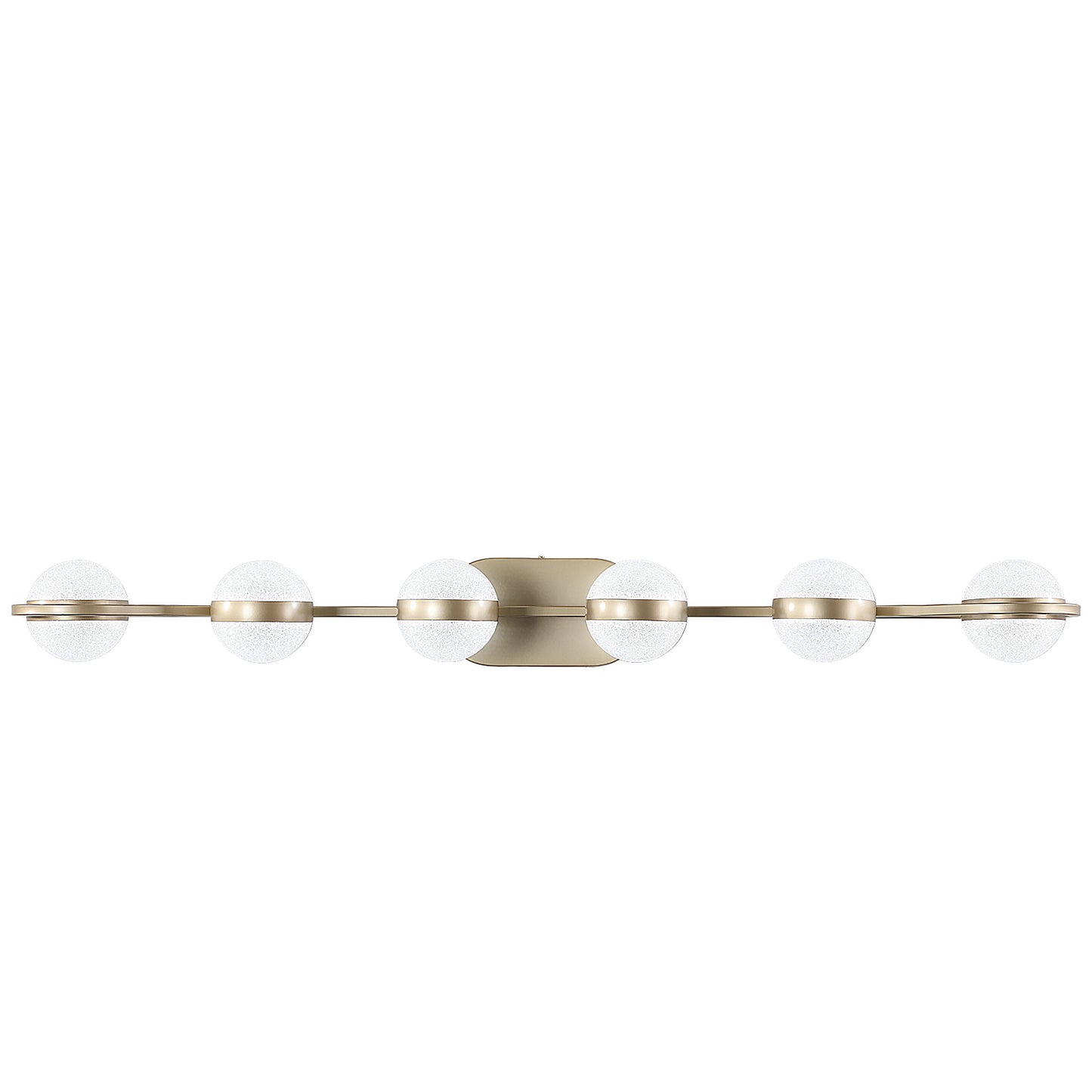 43" 6-Light Gold LED Vanity Light with Crystal Sand Shades - view 10