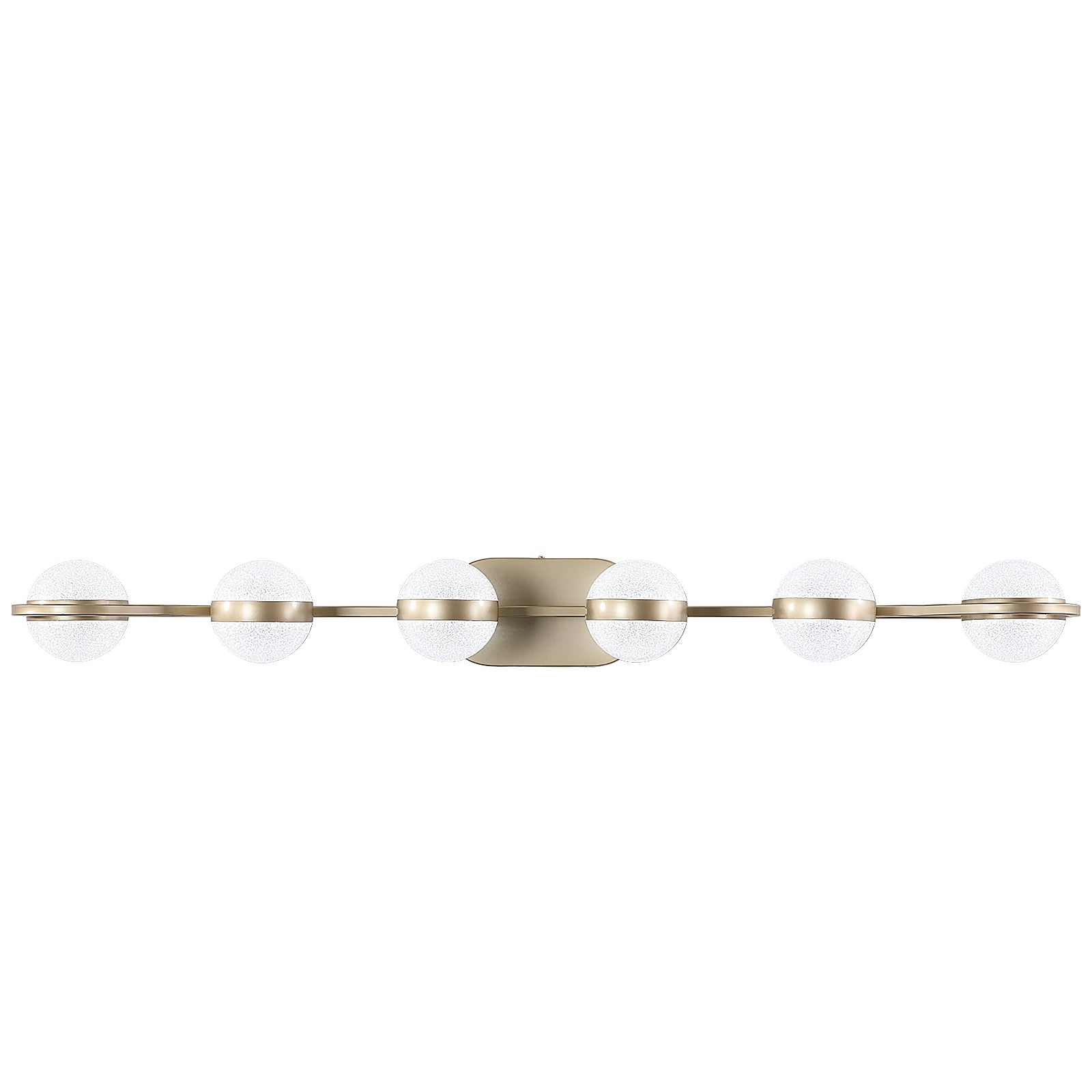 43" 6-Light Gold LED Vanity Light with Crystal Sand Shades - view 10