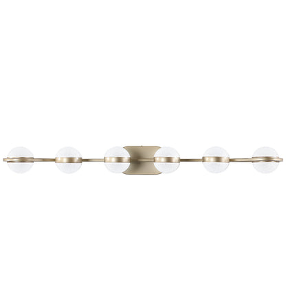 43" 6-Light Gold LED Vanity Light with Crystal Sand Shades - view 10