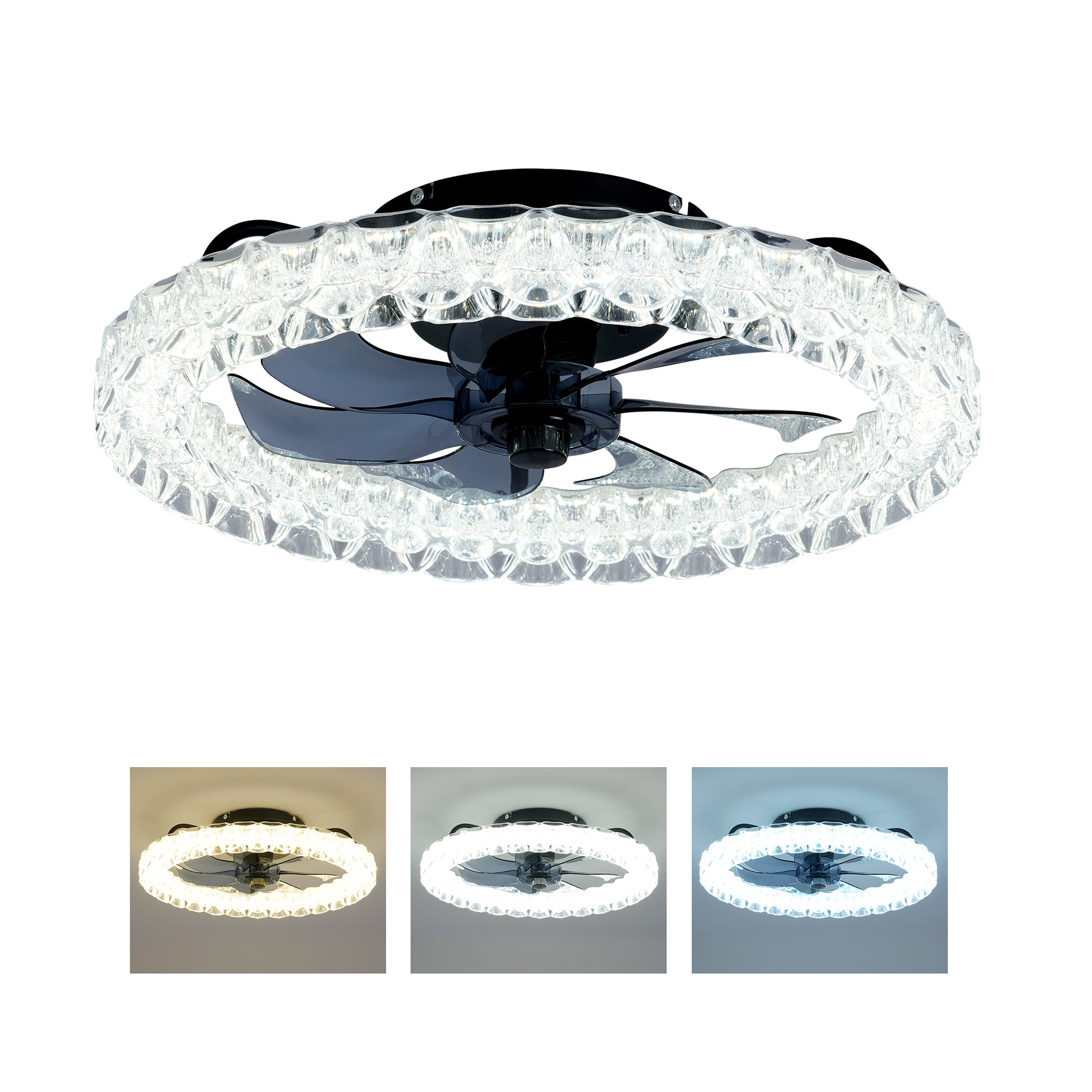 Matte Black Galaxy Ceiling Fan with Dimmable LED