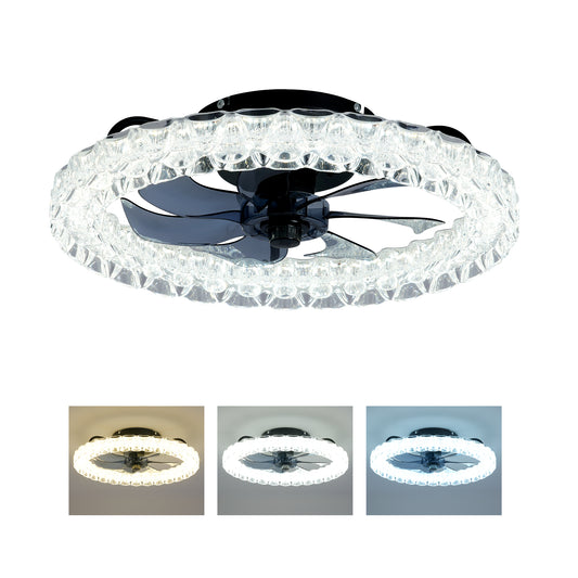 Matte Black Galaxy Ceiling Fan with Dimmable LED