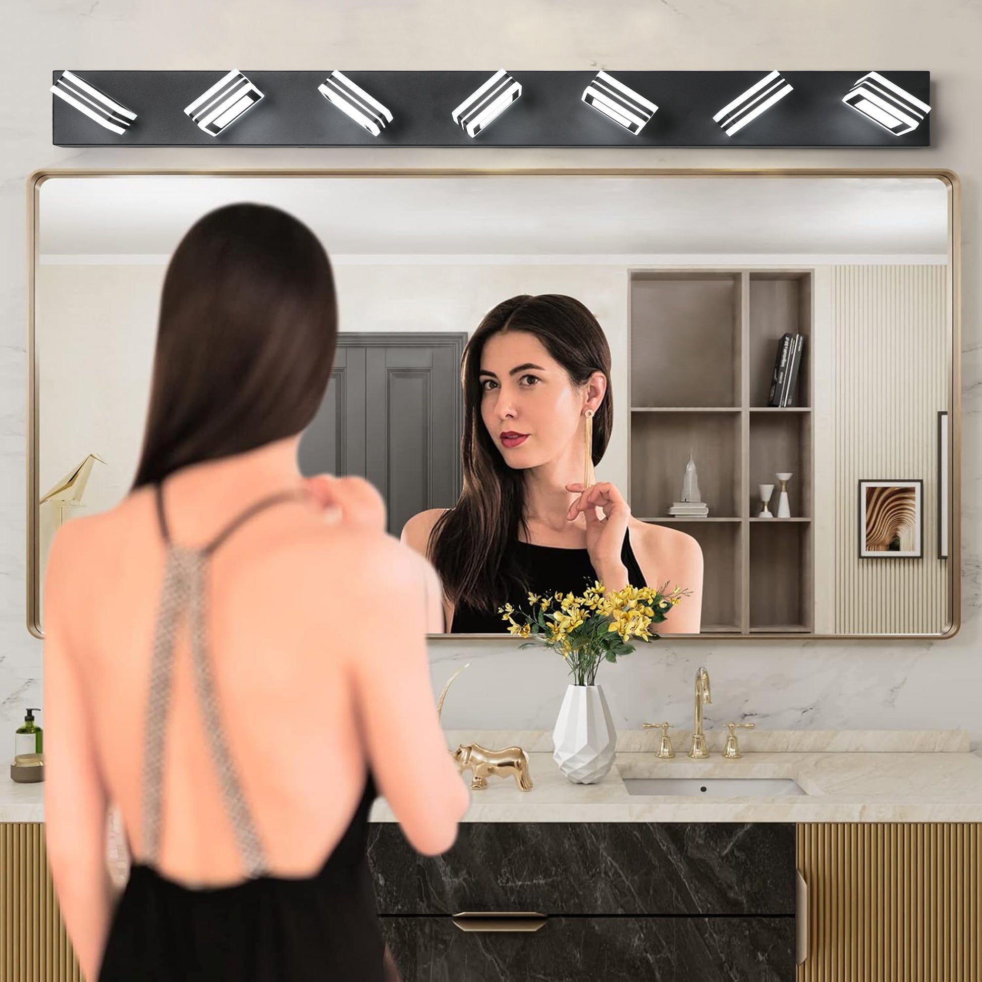 45" 7-Light Black LED Vanity Wall Light - view 5