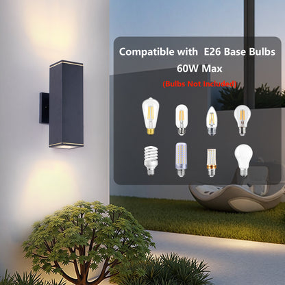 12" Black Up & Down Outdoor Wall Light, Set of 2 - view 6