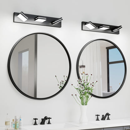 3-Light Black Minimalist LED Vanity Light