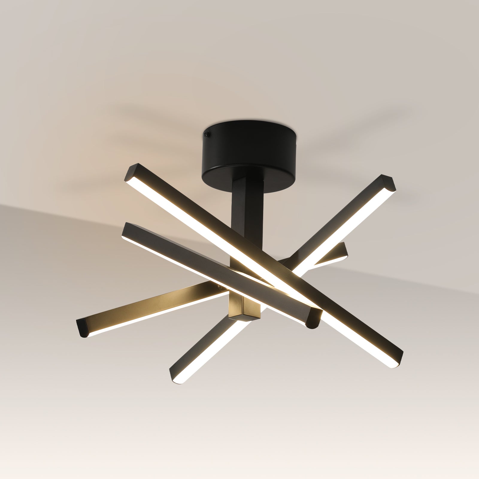 12" Black Starburst LED Flush Mount Ceiling Light - view 6