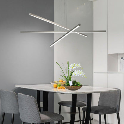 48" Chrome Geometric 3-Arm LED Chandelier - view 5