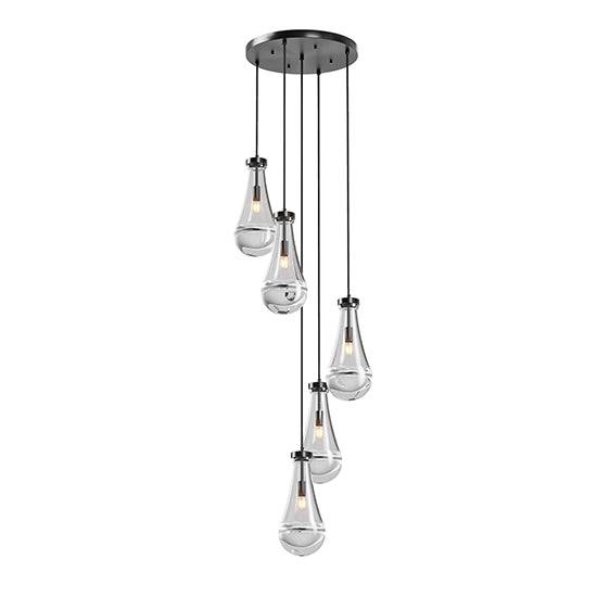 5-Light Black Cluster Pendant Chandelier - view 10