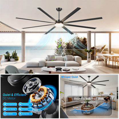 96" Black Industrial Ceiling Fan with Remote - view 5