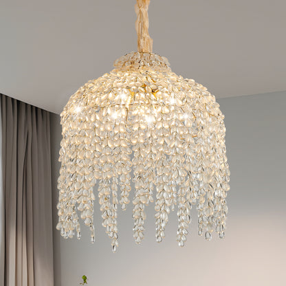 16" 5-Light Gold Waterfall Crystal Chandelier - view 3