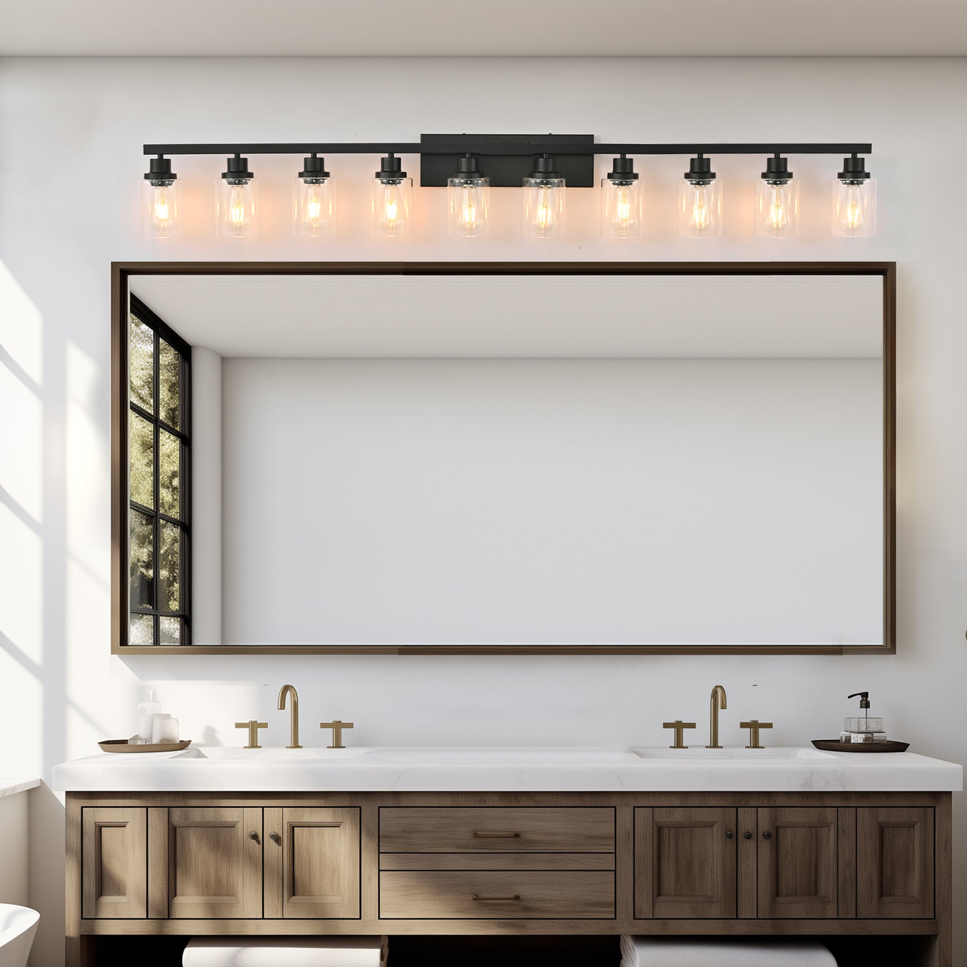 65" 10-Light Matte Black Vanity Light - view 2