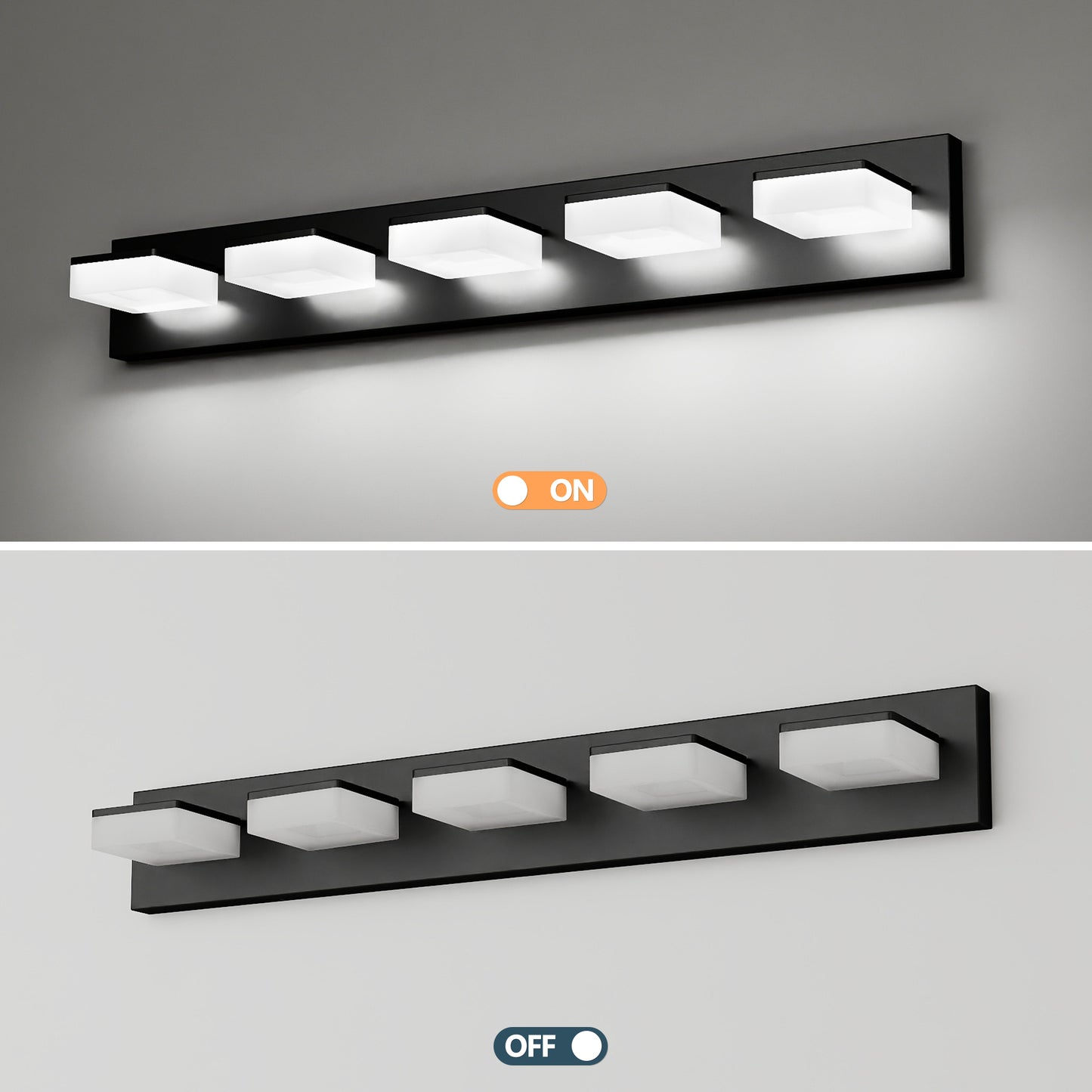 32" 5-Light Matte Black LED Vanity Light - view 6