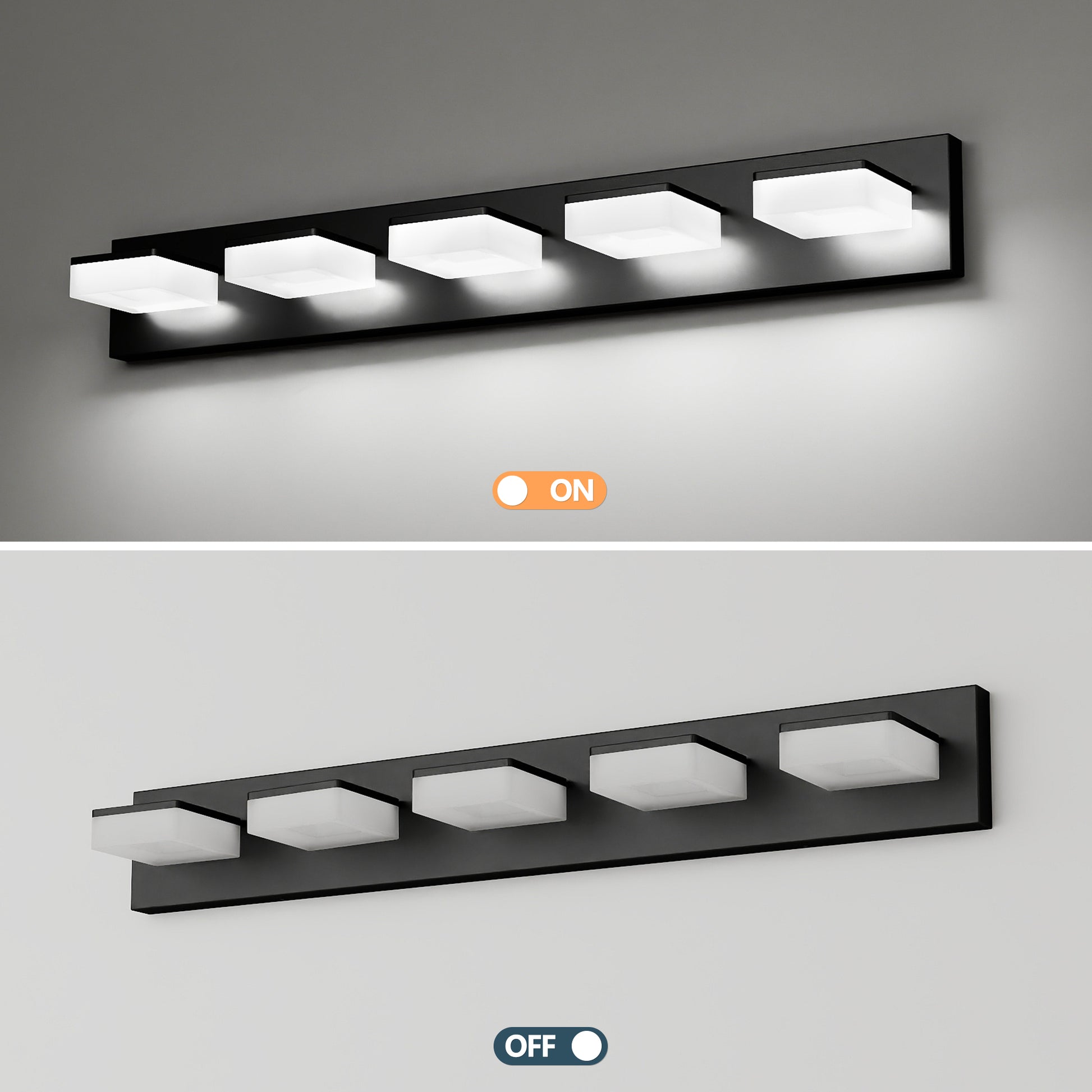 32" 5-Light Matte Black LED Vanity Light - view 6
