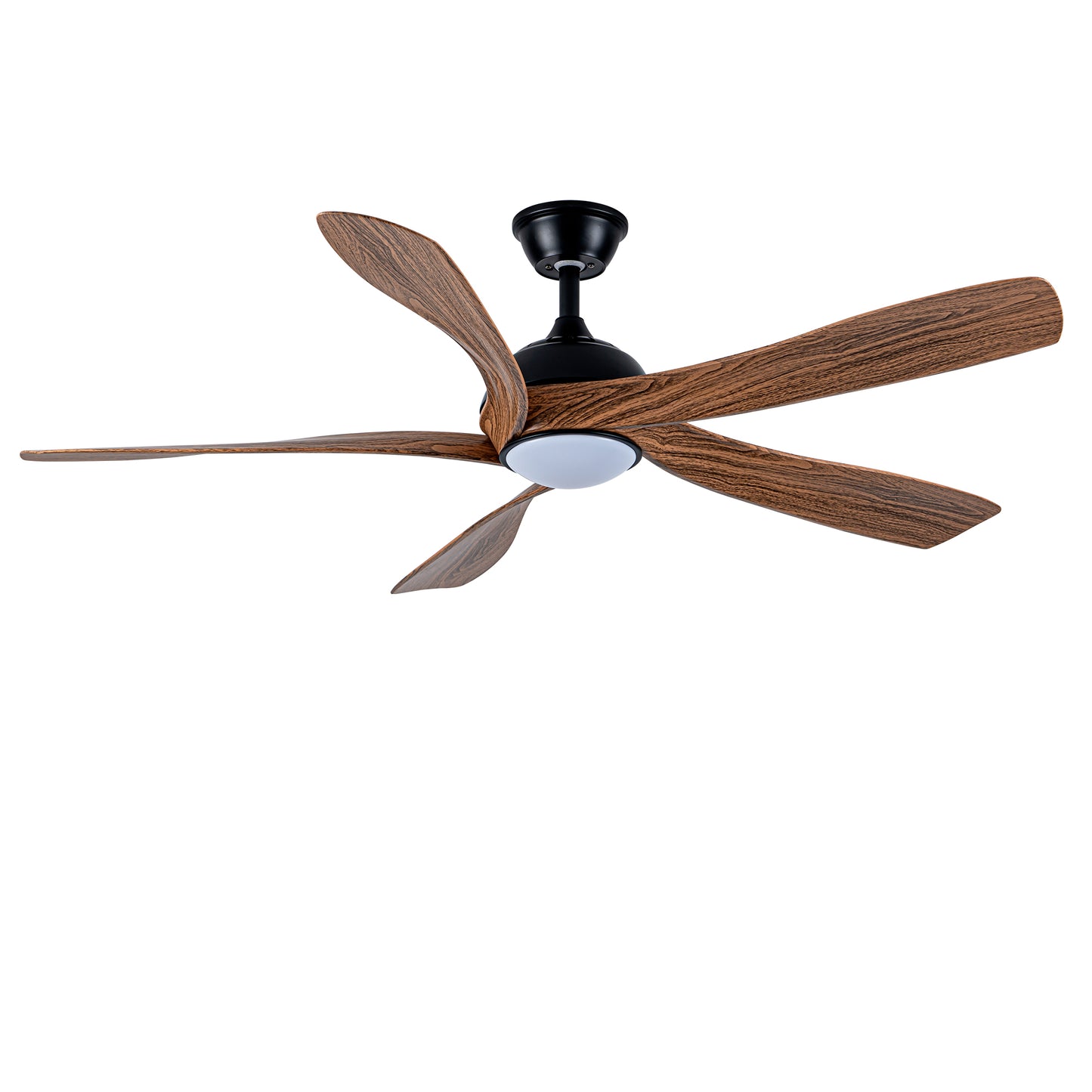 56" Matte Black & Wood Ceiling Fan with LED Light - view 18