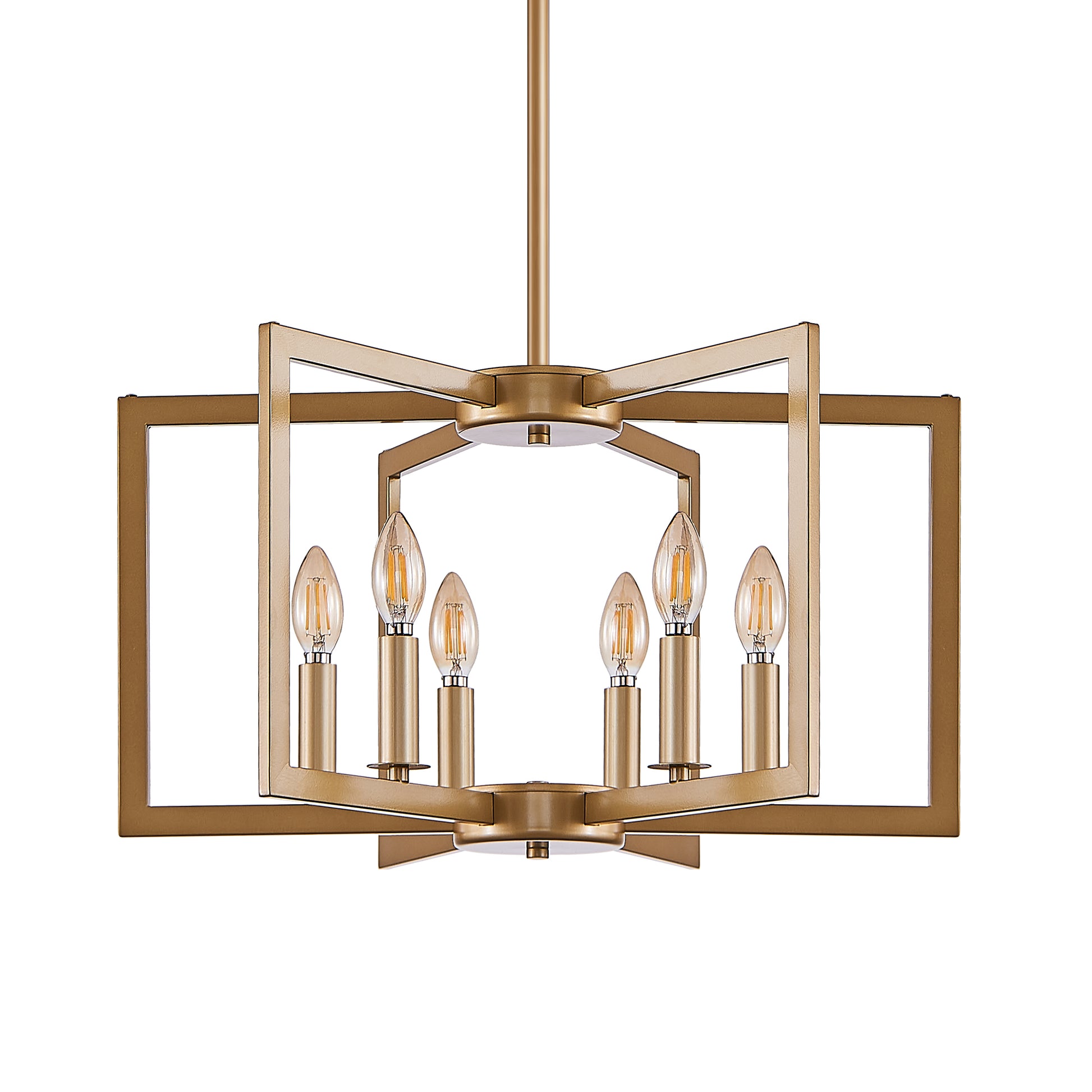 22" 6-Light Gold Geometric Chandelier - view 12