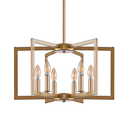 22" 6-Light Gold Geometric Chandelier - view 12