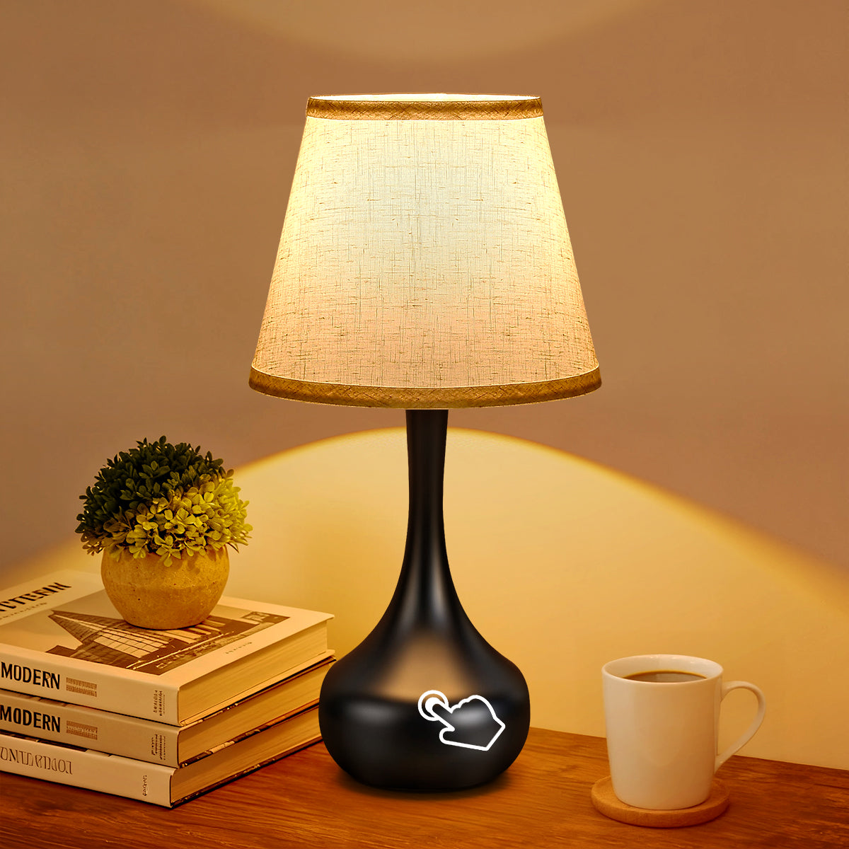 Black Dimmable Bedside Table Lamp, Set of 2 - view 2