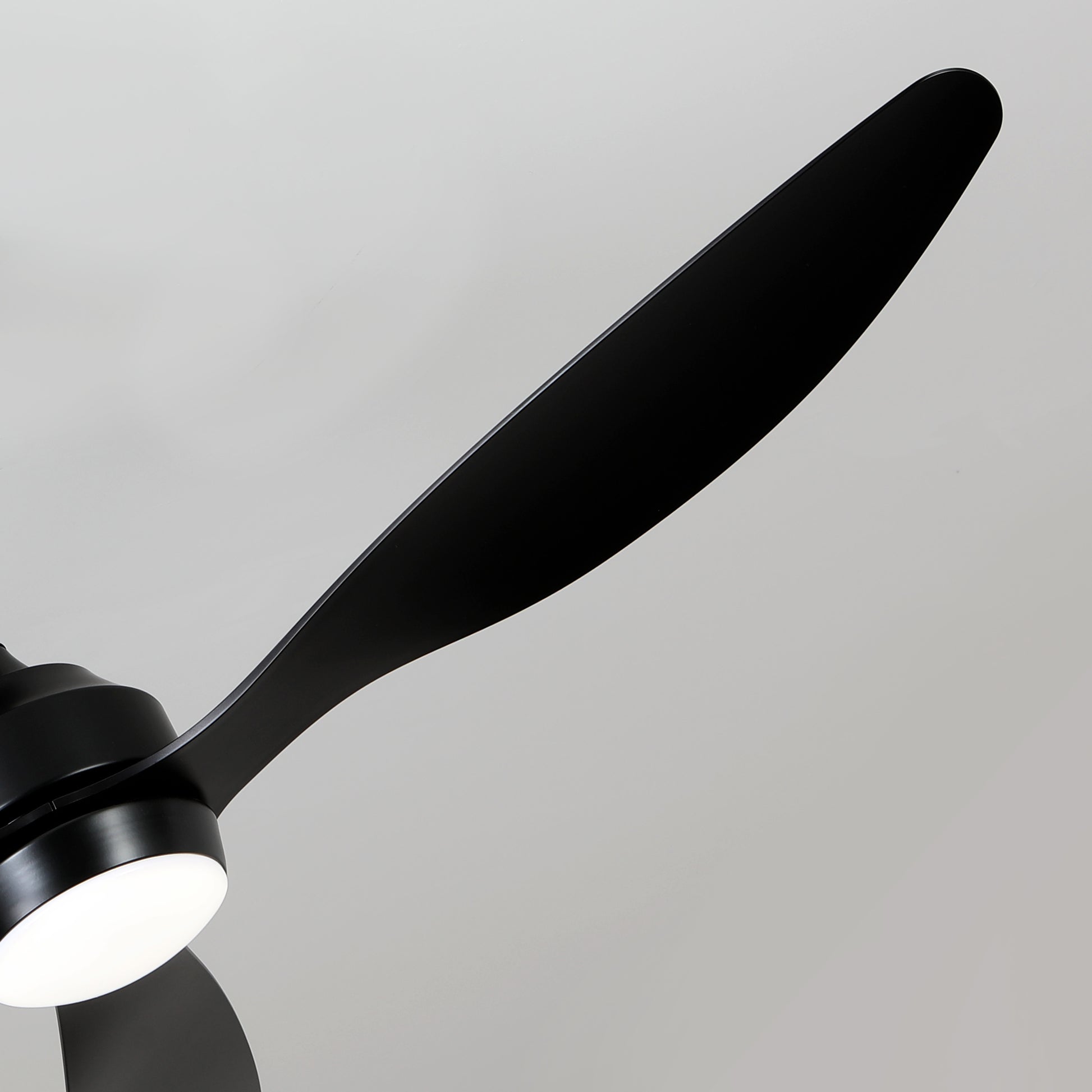 52" Matte Black 3-Blade Ceiling Fan with Light - view 26