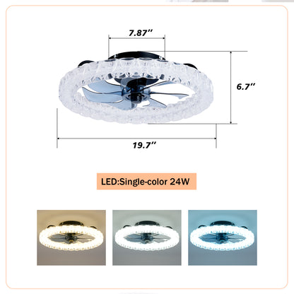 Matte Black Galaxy Ceiling Fan with Dimmable LED - view 6
