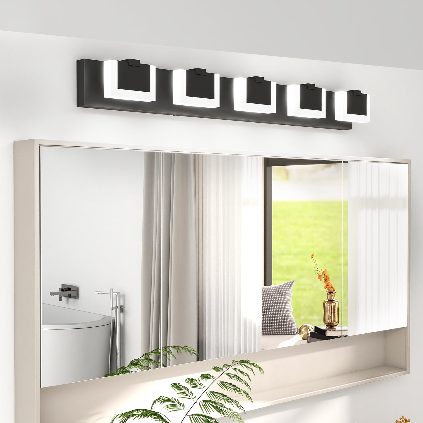 5-Light Black Up & Down LED Vanity Light - view 3