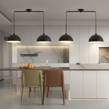 41" Matte Black Industrial Double Pendant Light - view 4