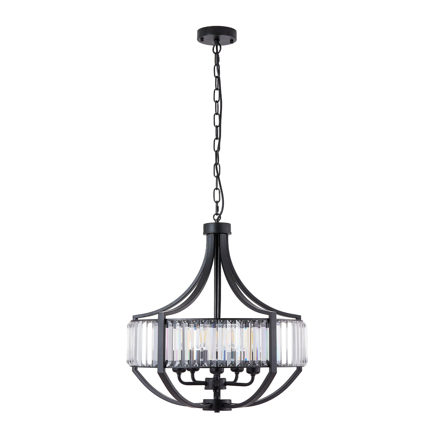 20" 5-Light Black Farmhouse Crystal Chandelier - view 9