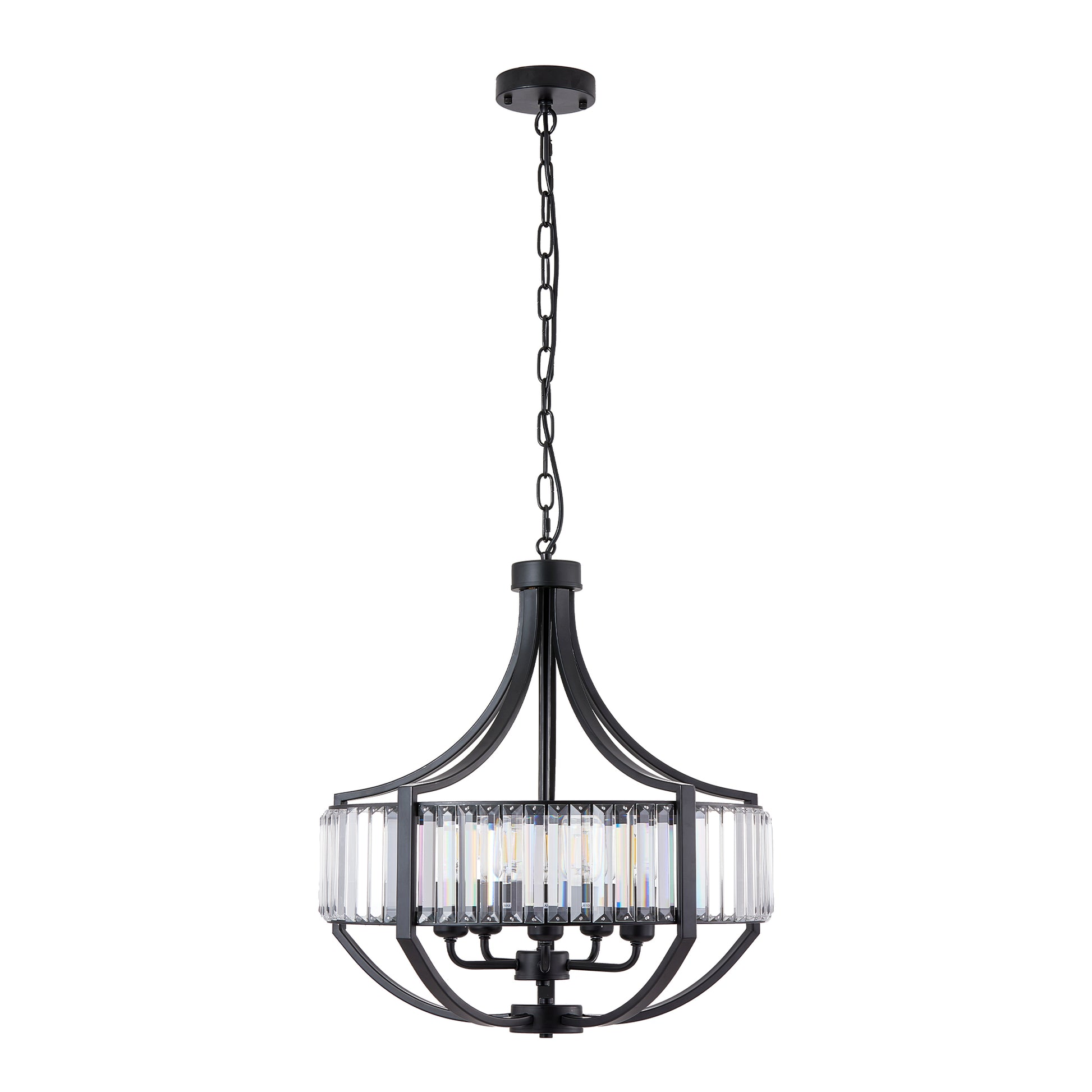 20" 5-Light Black Farmhouse Crystal Chandelier - view 9