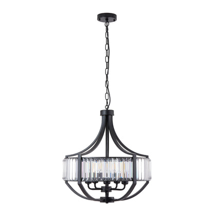 20" 5-Light Black Farmhouse Crystal Chandelier - view 9