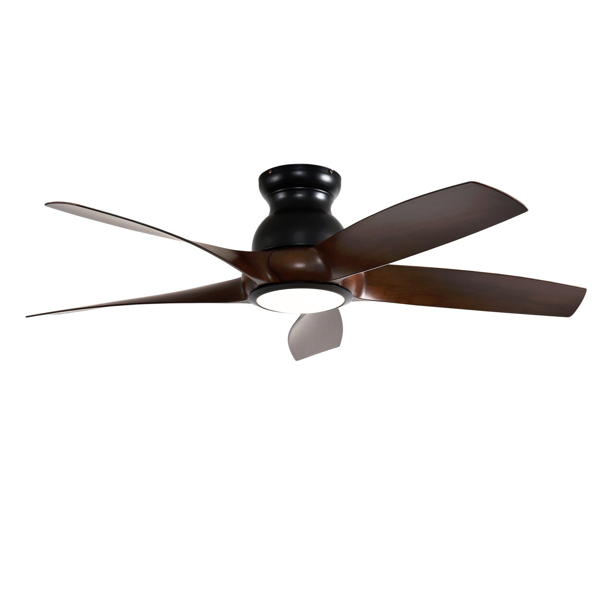 56" Matte Black & Wood Ceiling Fan with Remote - view 13