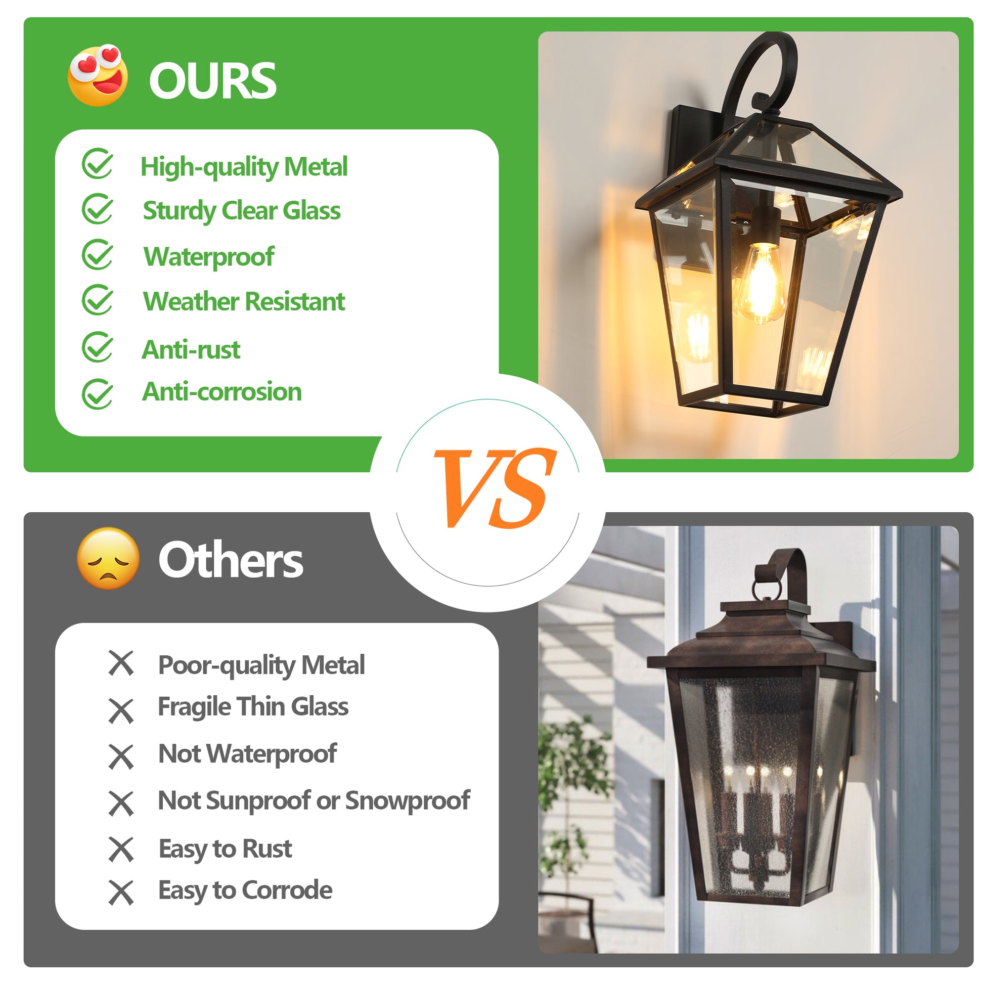 10" Black Outdoor Wall Lantern with Clear Glass, Set of 2 - view 7