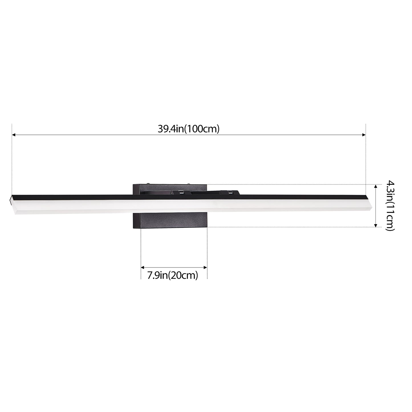 39" Black Metal LED Bathroom Vanity Light - view 8