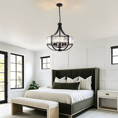 20" 5-Light Black Farmhouse Crystal Chandelier - view 2