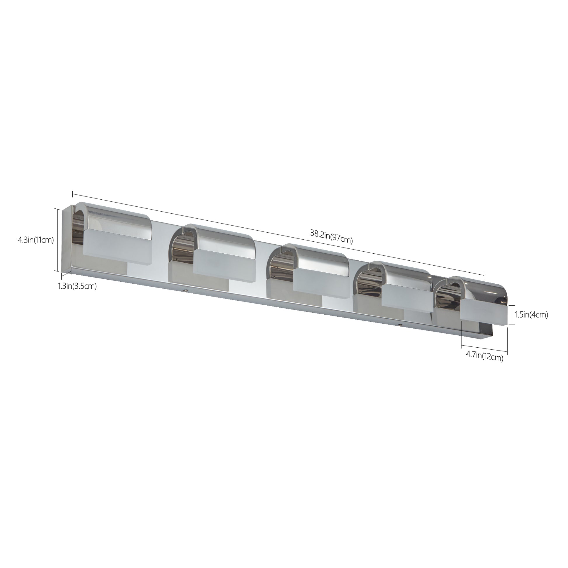 5-Light Chrome LED Bathroom Vanity Light - view 9