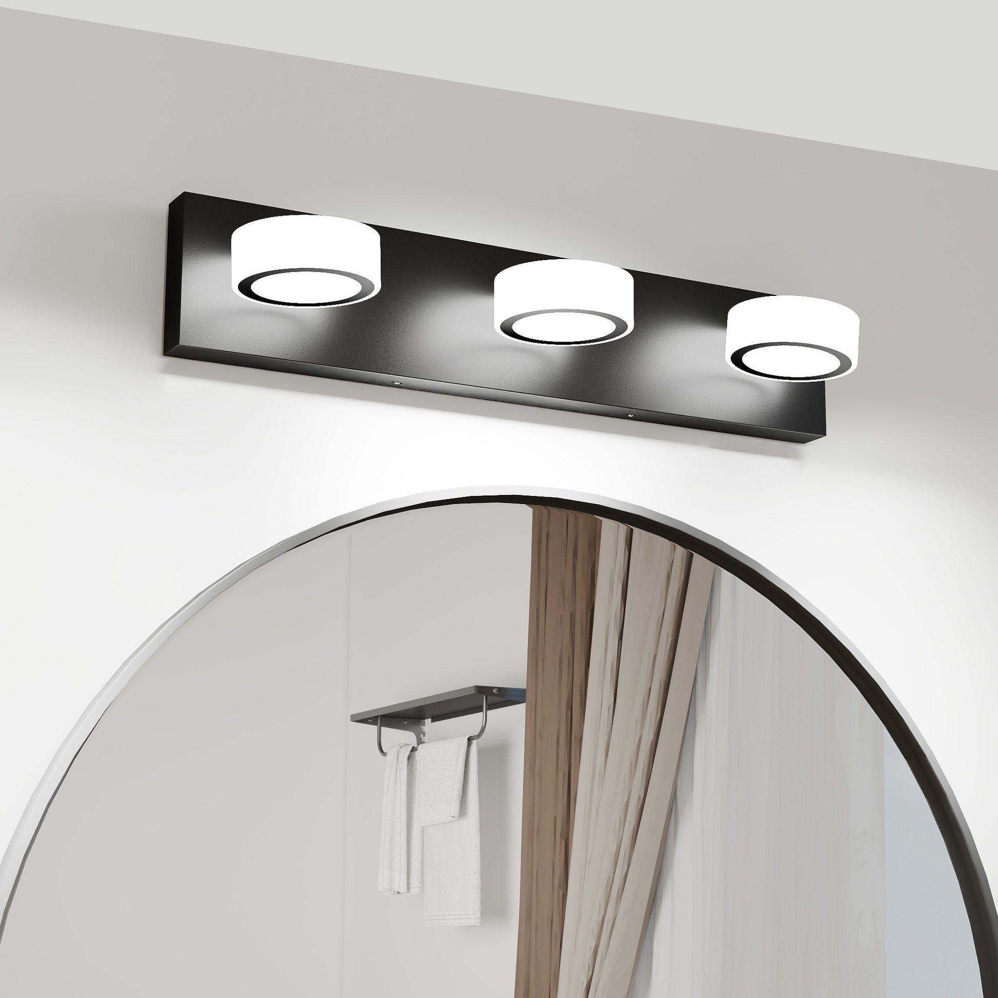 21" Black Round Acrylic LED Vanity Wall Light - view 3