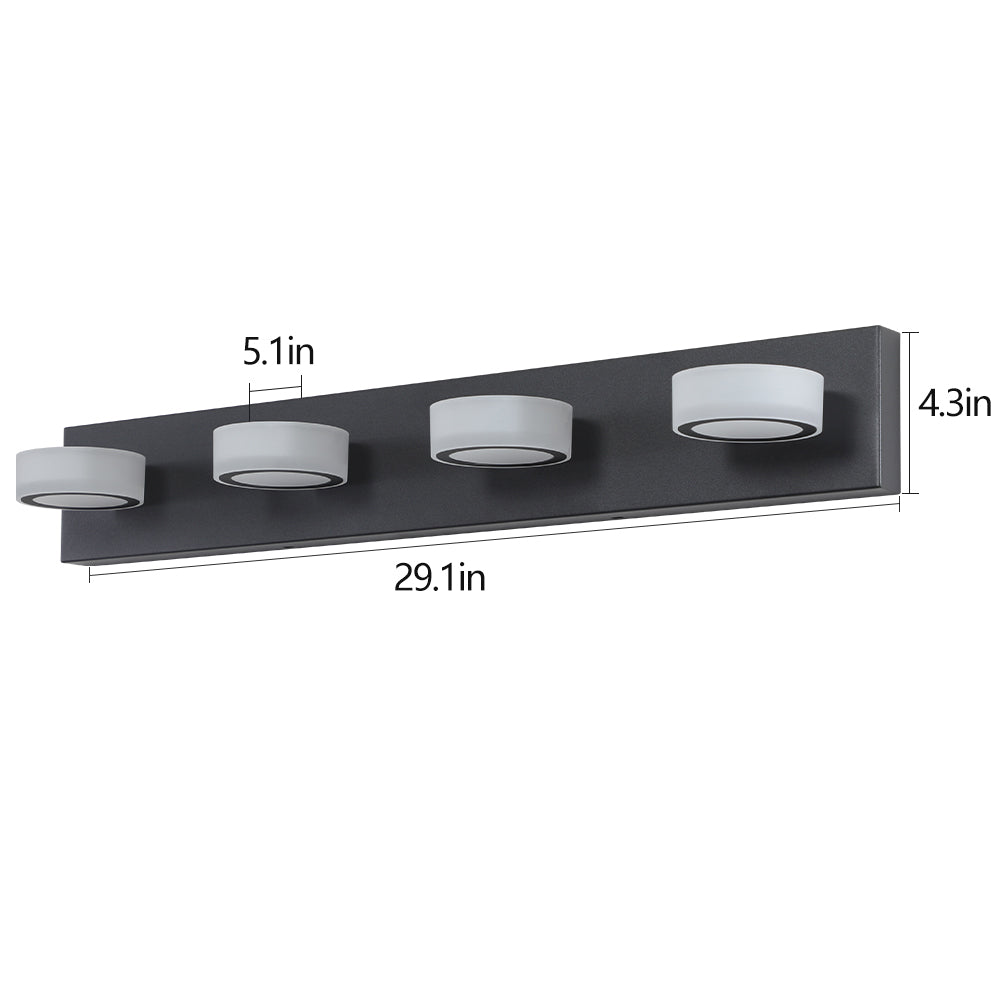 29" Modern 4-Light Black LED Vanity Light - view 11