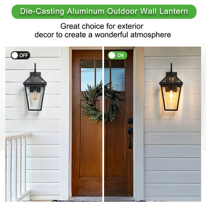 21"H Black Outdoor Wall Lantern with Clear Glass - view 4