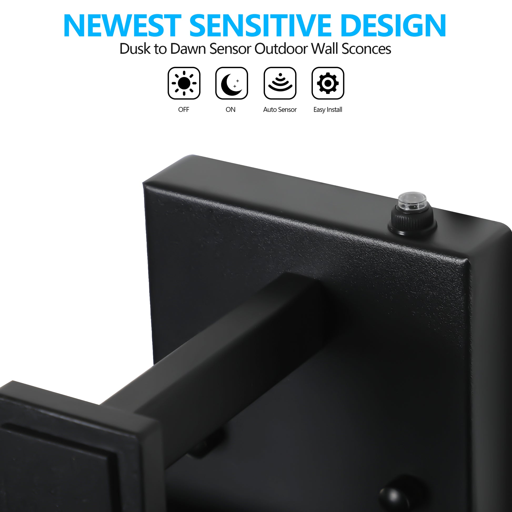 20"H Black Outdoor Wall Light with Clear Glass, Set of 2 - view 7