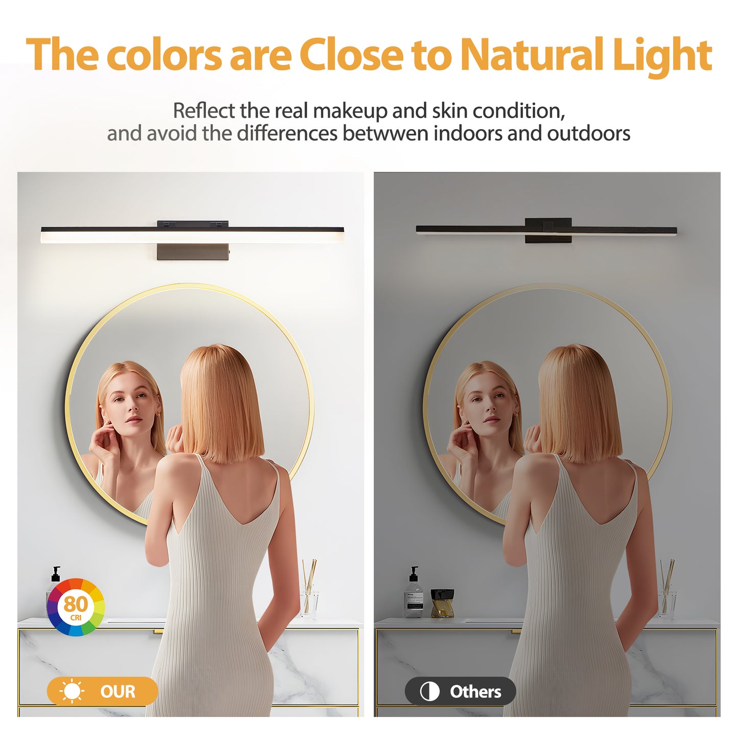 32" Black Metal LED Bathroom Vanity Light - view 6
