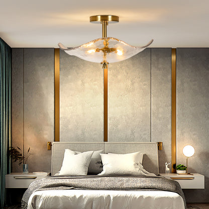 16.5" 2-Light Gold Glass Semi Flush Mount Ceiling Light - view 3