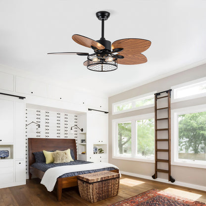 42" Matte Black Ceiling Fan with Light and Remote - view 4