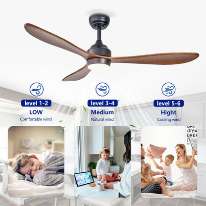 52" Black Reversible Ceiling Fan with Light - view 11