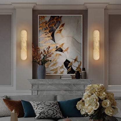 19.7" Gold Natural Marble Wall Light, Set of 2 - view 2