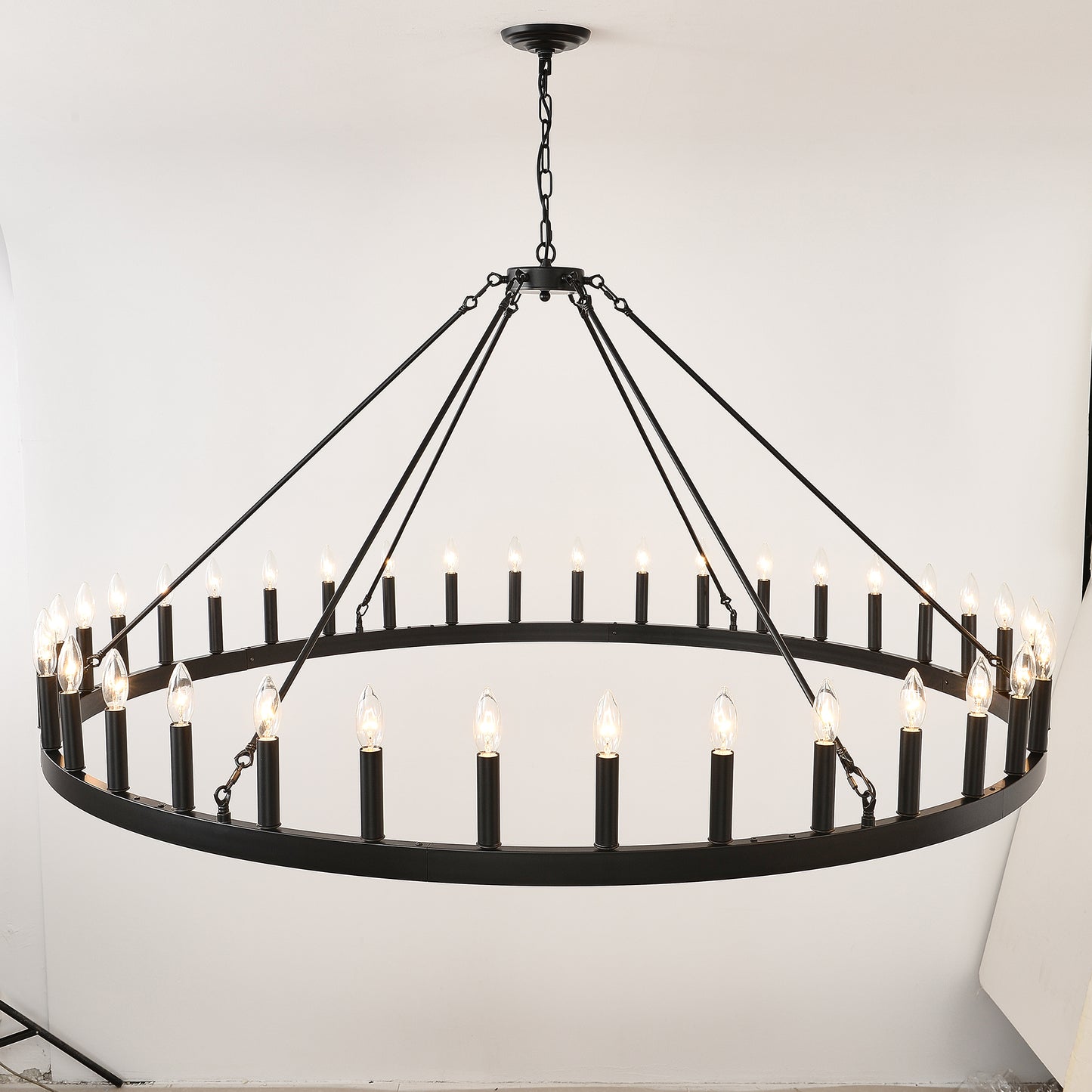 59" Wagon Wheel Farmhouse Chandelier, 36-Light - view 15