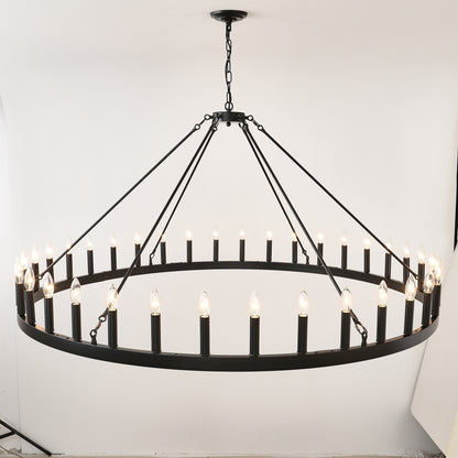59" Wagon Wheel Farmhouse Chandelier, 36-Light - view 15