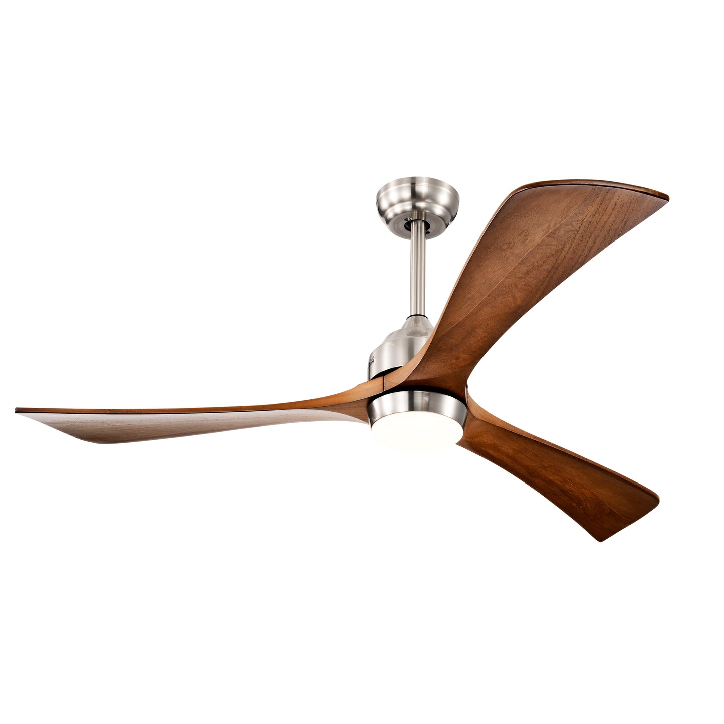 52" Satin Nickel Solid Wood Ceiling Fan with Remote